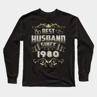 40th Wedding Anniversary Gift 40 yrs Best Husband Since 1980 Long Sleeve T-Shirt